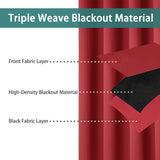 2pcs Thermal Insulated Blackout Curtains - Noise Reducing and Light Blocking Grommet Top for Bedroom and Living Room