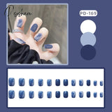 24P Cute Childlike Rainbow Nail Art Full Cover Artificial Fake Nails Wearing Reusable False