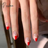 24Pcs/Box Detachable Fake Nails French Manicure Oval Head White And Silver Rim Design Artificial