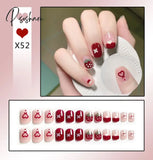 24Pcs/Box Sweet Short Round/Square Head False Nail Art Full Cover Detachable Artificial Fake Nails