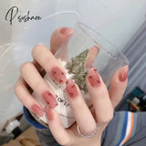 24Pcs/Box Wholesales Fake Nails Press On For Women Bride White Flower Designs Artificial Nail Tips