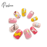 24Pcs Child Small False Nail Little Fingers Fake Miss Short Nails Girl Full Cover Lovely Cartoon