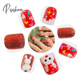 24Pcs Child Small False Nail Little Fingers Fake Miss Short Nails Girl Full Cover Lovely Cartoon