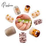 24Pcs Child Small False Nail Little Fingers Fake Miss Short Nails Girl Full Cover Lovely Cartoon