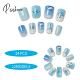 24Pcs Child Small False Nail Little Fingers Fake Miss Short Nails Girl Full Cover Lovely Cartoon