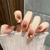 24Pcs Comic Style False Nails Black Dragon Design Wearable Ballerina Fake With Glue Full Cover Nail