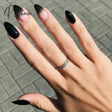 24Pcs False Press On Nails Pink Color Oval Head Mid-Length Wear Finished Product Wearable Full