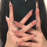 24Pcs False Press On Nails Pink Color Oval Head Mid-Length Wear Finished Product Wearable Full