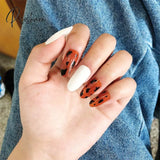 24Pcs False Press On Nails Pink Color Oval Head Mid-Length Wear Finished Product Wearable Full