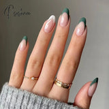 24Pcs False Press On Nails Pink Color Oval Head Mid-Length Wear Finished Product Wearable Full