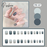 24Pcs Small Fresh White Flowers Decorated Frosted Matte Wearable Fake Nails Suitable Fairy Girl