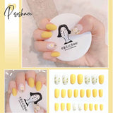 24Pcs Small Fresh White Flowers Decorated Frosted Matte Wearable Fake Nails Suitable Fairy Girl