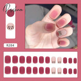 24Pcs Small Fresh White Flowers Decorated Frosted Matte Wearable Fake Nails Suitable Fairy Girl