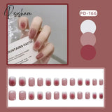 24Pcs Small Fresh White Flowers Decorated Frosted Matte Wearable Fake Nails Suitable Fairy Girl