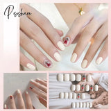 24Pcs Small Fresh White Flowers Decorated Frosted Matte Wearable Fake Nails Suitable Fairy Girl