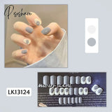 24Pcs Small Fresh White Flowers Decorated Frosted Matte Wearable Fake Nails Suitable Fairy Girl