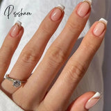 24Pcs Summer Short Natural Nude White French Nail Tips False Fake Nails Acrylic Press On Ultra Easy