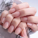 24Pcs Summer Short Natural Nude White French Nail Tips False Fake Nails Acrylic Press On Ultra Easy