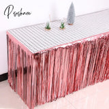 275*75Cm Glitter Table Skirt Metallic Party Decoration Hawaii Supplies Hawaiian Decorations Foil