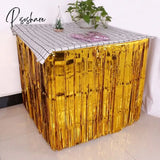 275*75Cm Glitter Table Skirt Metallic Party Decoration Hawaii Supplies Hawaiian Decorations Foil