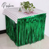 275*75Cm Glitter Table Skirt Metallic Party Decoration Hawaii Supplies Hawaiian Decorations Foil