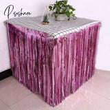 275*75Cm Glitter Table Skirt Metallic Party Decoration Hawaii Supplies Hawaiian Decorations Foil