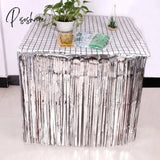 275*75Cm Glitter Table Skirt Metallic Party Decoration Hawaii Supplies Hawaiian Decorations Foil