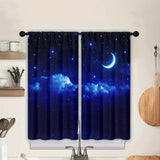 2pcs Galaxy Window Curtains - Starry Sky Rod Pocket Drapes For Room, Kitchen, Study, Bedroom, Living Room, And Playroom - Soft And Stylish Window Treatment