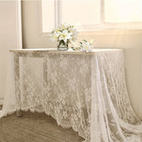 [1pc White Lace Table Cover] 1pc, White Lace Fabric for Table Cover, Lace Decorative Tablecloth Dining Cloth Textile Wedding Party Home Decor