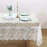 [1pc White Lace Table Cover] 1pc, White Lace Fabric for Table Cover, Lace Decorative Tablecloth Dining Cloth Textile Wedding Party Home Decor