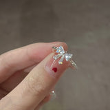 Elegant Adjustable Bowknot Ring for Women - Sparkling Rhinestone Detail, Alloy, Perfect Gift for Her, Ideal for Daily Wear or Special Occasions, Special Occasion Ring|Luxurious Feel|Open Band Ring