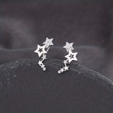 Star Shape Stud Earrings Inlaid Shiny Rhinestones Elegant Ear Jewelry Decorations For Women