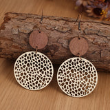 Hollow Out Round Drop Earrings Bohemian Vintage Earrings Jewelry Gift Accessories For Women Fall Winter Ear Ornaments