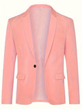 2pcs/set Classic Solid Color One Button Lapel Business Suits - Men's Formal Wear for Wedding, Job Interview, and Special Occasions - High-Quality Blazer and Pants Set