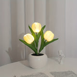 LED Simulation Tulip Night Light - 1pc USB Table Lamp Ornaments With Vase - Best Mother's Day Gift For Home Living Room Desktop Decor