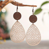 Vintage Hollow Leaf Shape PU Leather Earrings Jewelry Gift For Party Vacation Decor Accessories Fall Winter Ear Ornaments