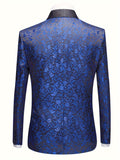Men's Elegant Contrast Color Suit Jacket & Suit Pants Set For Party/wedding/formal Prom