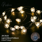 2M 20Led Starfish String Lights Under The Sea Party Led Fairy Light Mermaid Birthday Decorations