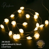 2M 20Led Starfish String Lights Under The Sea Party Led Fairy Light Mermaid Birthday Decorations