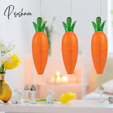 2Pcs 48Cm Easter Carrot Lanterns Party Diy Paper Bunny Hanging Lantern For Kids Happy Decorations