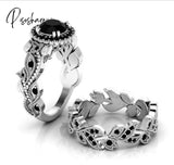 2Pcs/Set Us European Handmade Luxury Exquisite Rings Fashion Jewelry Women’s Gold Color Ring