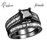 2Pcs/Set Us European Handmade Luxury Exquisite Rings Fashion Jewelry Women’s Gold Color Ring