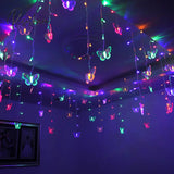 3.5M Butterfly Led Curtain Lights Christmas Garland String Fairy For Holiday Wedding Party Home New