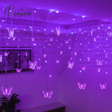 3.5M Butterfly Led Curtain Lights Christmas Garland String Fairy For Holiday Wedding Party Home New