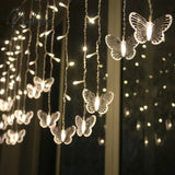 3.5M Butterfly Led Curtain Lights Christmas Garland String Fairy For Holiday Wedding Party Home New