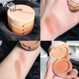 3-In-1 Highlighter Blush Eyebrow Palette Makeup Shimmer Brighten Silkworm Beauty Pallete