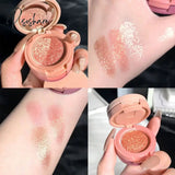 3-In-1 Highlighter Blush Eyebrow Palette Makeup Shimmer Brighten Silkworm Beauty Pallete