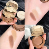 3-In-1 Highlighter Blush Eyebrow Palette Makeup Shimmer Brighten Silkworm Beauty Pallete