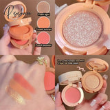 3 In 1 Matte Highlighter Blush Palette Multifunctional Face Makeup Pearly Shiny Eyeshadow Contour