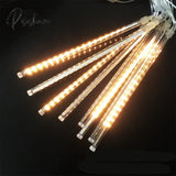 30/50Cm 8 Tube Meteor Shower Rain Led String Lights Christmas Tree Decorations Street Garland For